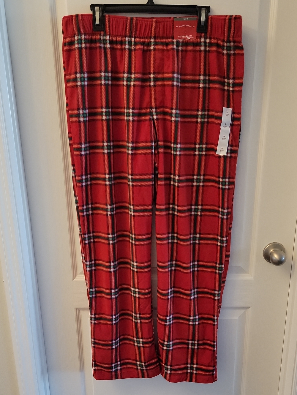 Wondershop Red and Green Plaid Men's Pajama Pants.
